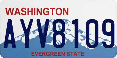 WA license plate AYV8109