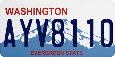 WA license plate AYV8110