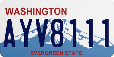 WA license plate AYV8111