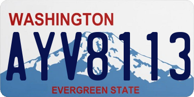 WA license plate AYV8113