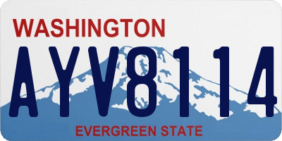 WA license plate AYV8114