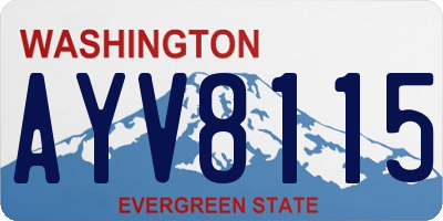 WA license plate AYV8115