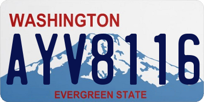 WA license plate AYV8116