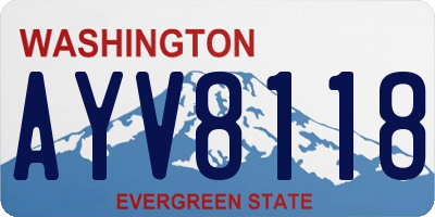 WA license plate AYV8118