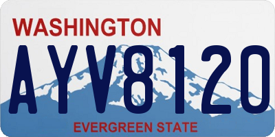 WA license plate AYV8120