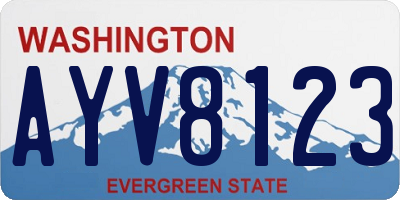 WA license plate AYV8123