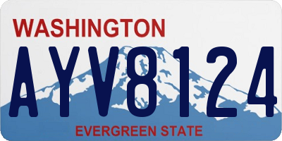 WA license plate AYV8124