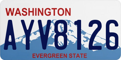 WA license plate AYV8126