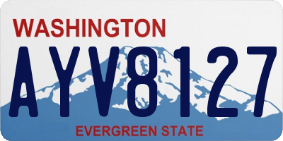 WA license plate AYV8127