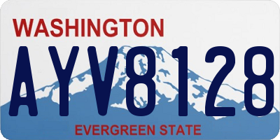 WA license plate AYV8128