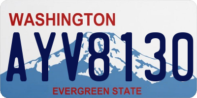 WA license plate AYV8130