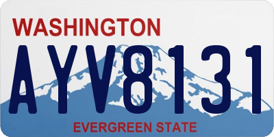 WA license plate AYV8131