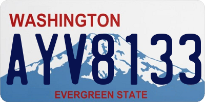 WA license plate AYV8133