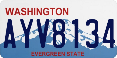 WA license plate AYV8134