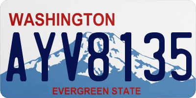 WA license plate AYV8135