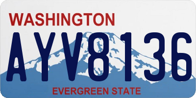 WA license plate AYV8136