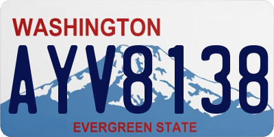 WA license plate AYV8138