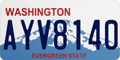 WA license plate AYV8140