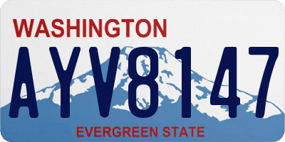 WA license plate AYV8147