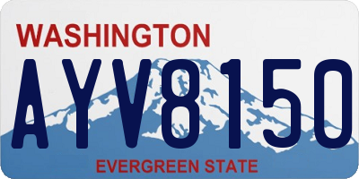 WA license plate AYV8150