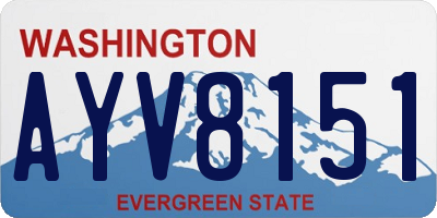 WA license plate AYV8151