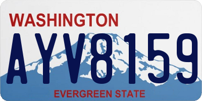 WA license plate AYV8159