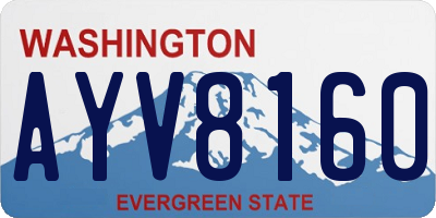 WA license plate AYV8160