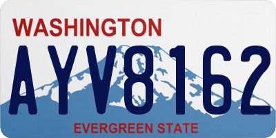 WA license plate AYV8162