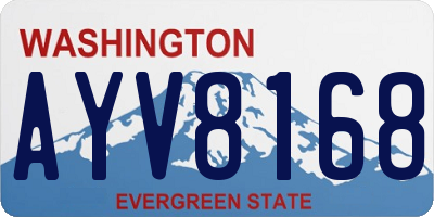 WA license plate AYV8168