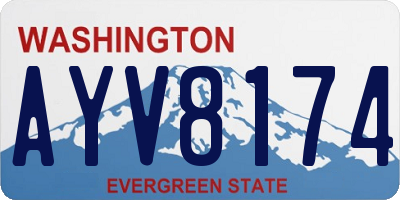 WA license plate AYV8174