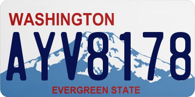 WA license plate AYV8178