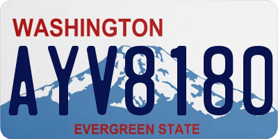 WA license plate AYV8180