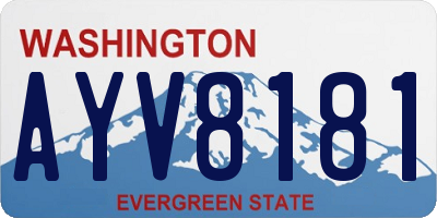 WA license plate AYV8181