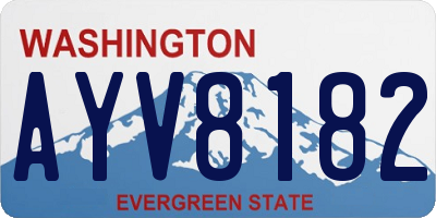 WA license plate AYV8182