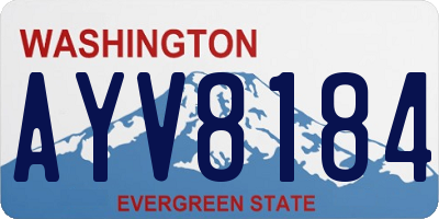 WA license plate AYV8184