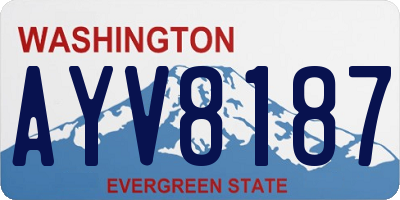 WA license plate AYV8187