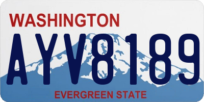 WA license plate AYV8189