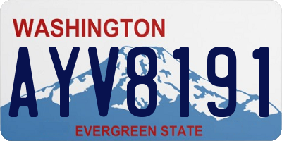 WA license plate AYV8191