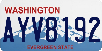 WA license plate AYV8192