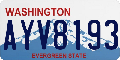 WA license plate AYV8193