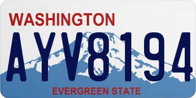 WA license plate AYV8194