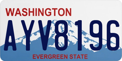 WA license plate AYV8196