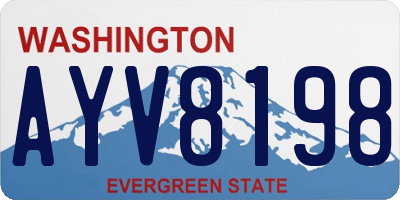 WA license plate AYV8198