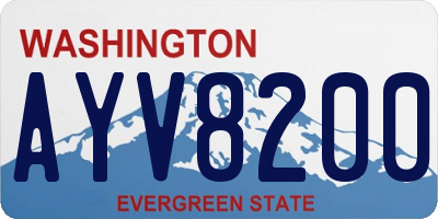 WA license plate AYV8200