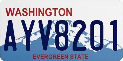 WA license plate AYV8201