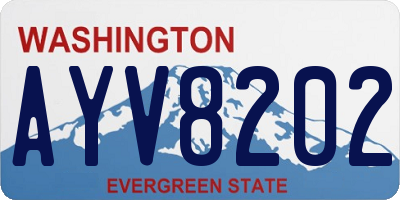 WA license plate AYV8202