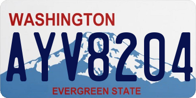 WA license plate AYV8204