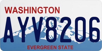 WA license plate AYV8206