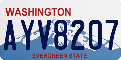 WA license plate AYV8207