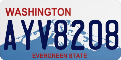 WA license plate AYV8208